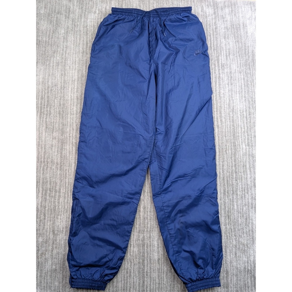 VTG Nike Pants Mens Large Blue Nylon Windbreaker Track Lined Running Joggers